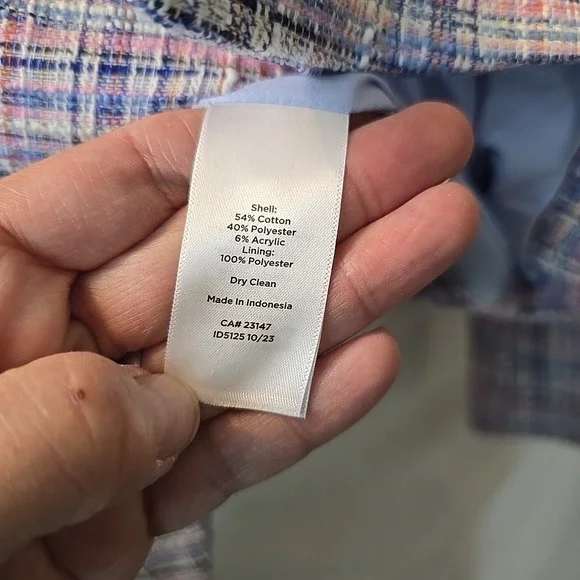 Talbots Pastel Tweed Double-Breasted Blazer in Pink, Blue, Lavender - Picture 9 of 15